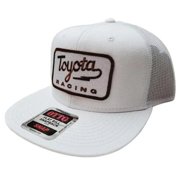Retro Vintage Style Toyota Racin Embroidered Patch Flat Bill Trucker JDM TRD Hat Toyota Formula Racing TEQ Trucker Hat, Vintage Embroidered  main image 2